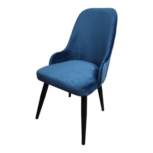 EMERALD Καρέκλα  τραπεζαρίας υφασμάτινη με μεταλλικά πόδια χρώμα μπλε σκούρο Διαστάσεις. Μ.47*Π.44*Υ.92εκ. Βάρος..9kg.                        Συσκευασία.2*6 καρέκλες<br>